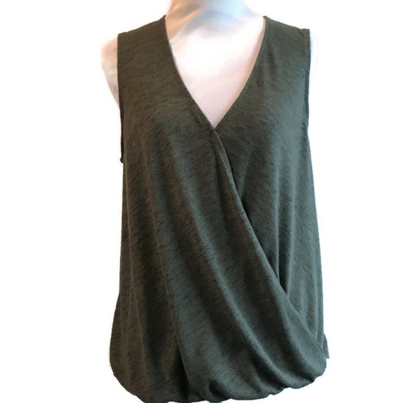 Universal Thread Tops - Universal Thread Olive Green Faux Wrap Top - M